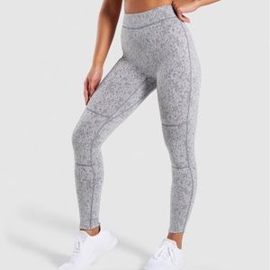 Gymshark Fleur Texture Leggings Marled Gray Small